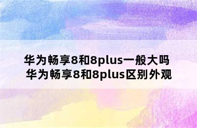 华为畅享8和8plus一般大吗 华为畅享8和8plus区别外观